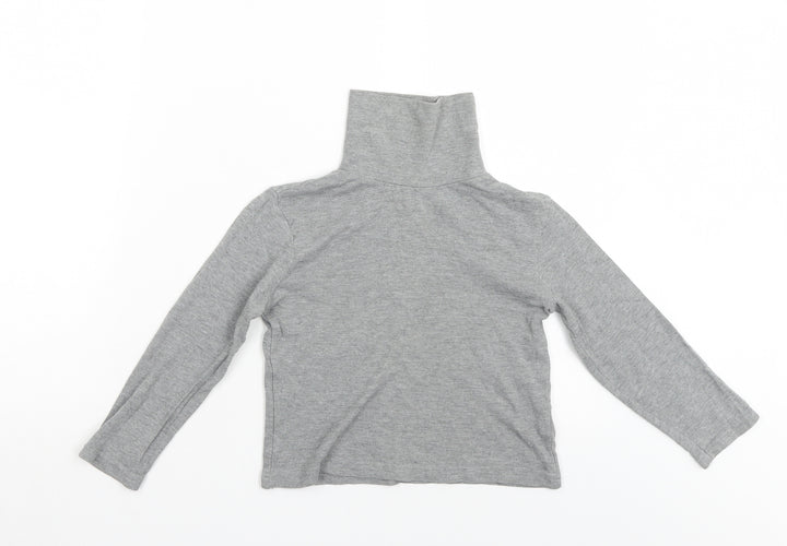 Preworn Girls Grey Pullover Jumper Size 5-6 Years