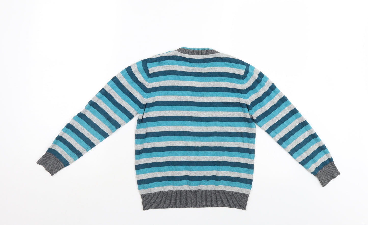 Autograph Boys Blue Striped  Pullover Jumper Size 7-8 Years