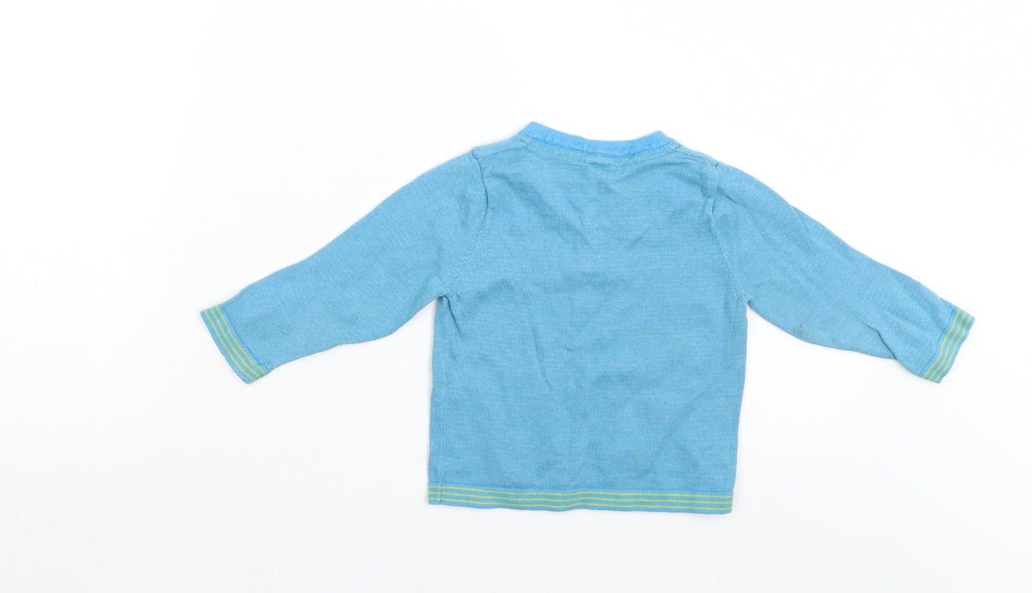 Ted Baker Boys Blue Striped  Pullover Jumper Size 9-12 Months