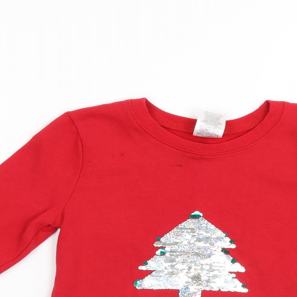 Avon Girls Red   Pullover Jumper Size 7-8 Years  - Christmas