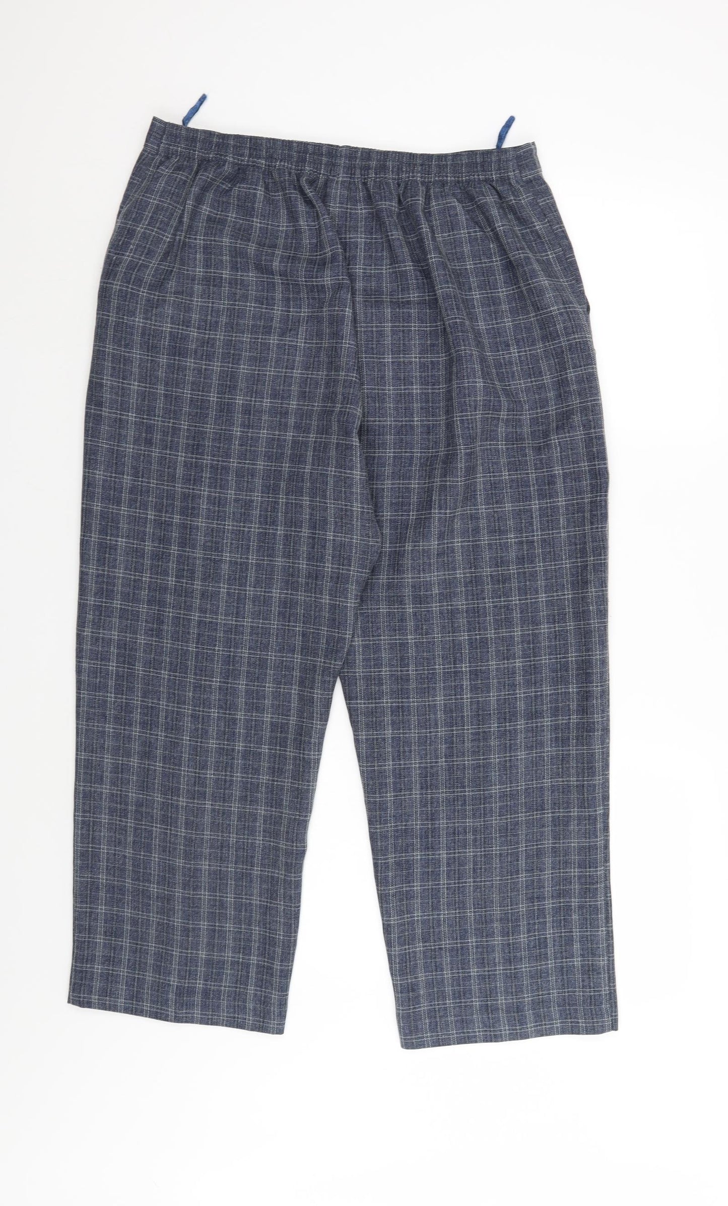Classics Womens Blue Check  Cropped Trousers Size 16 L26 in