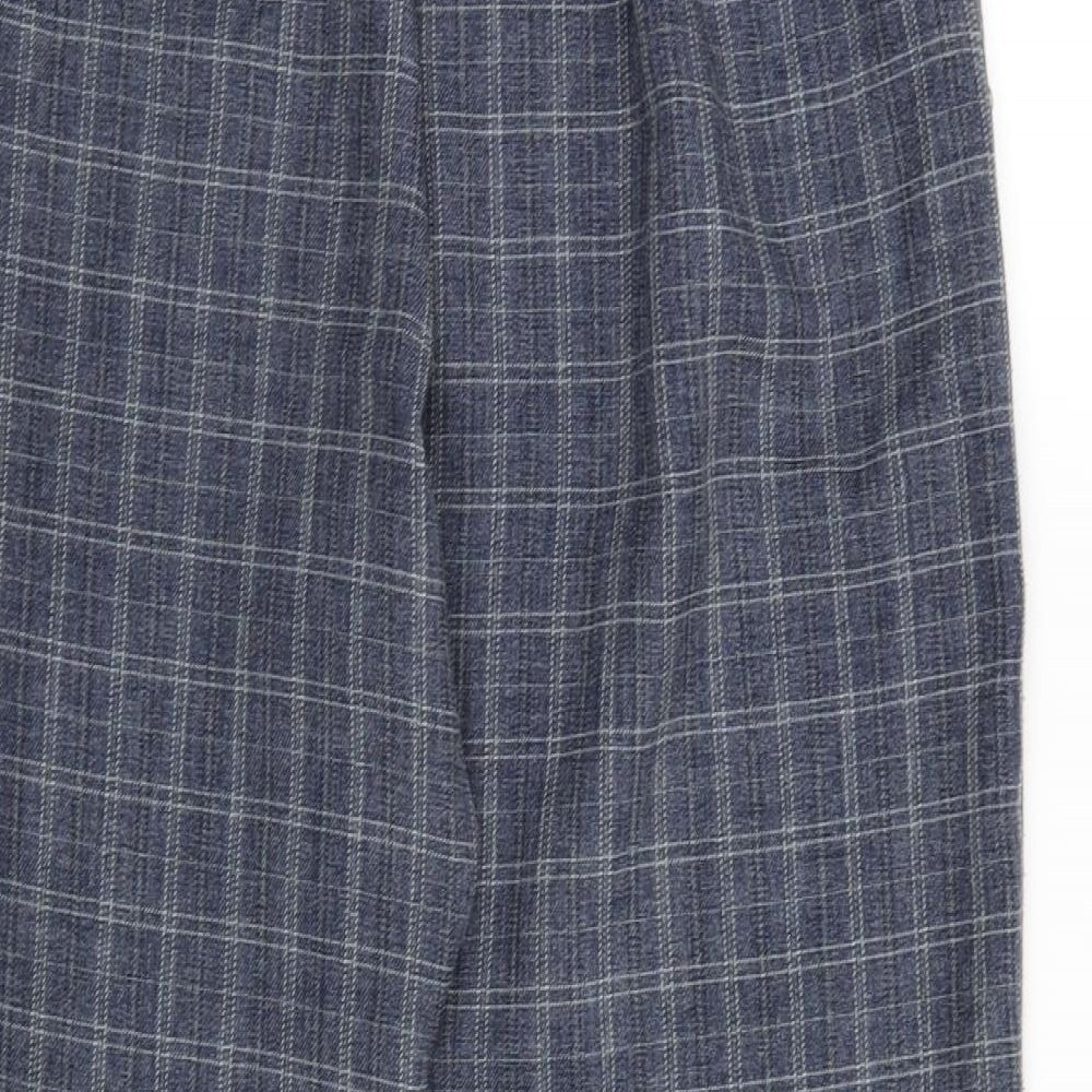 Classics Womens Blue Check  Cropped Trousers Size 16 L26 in