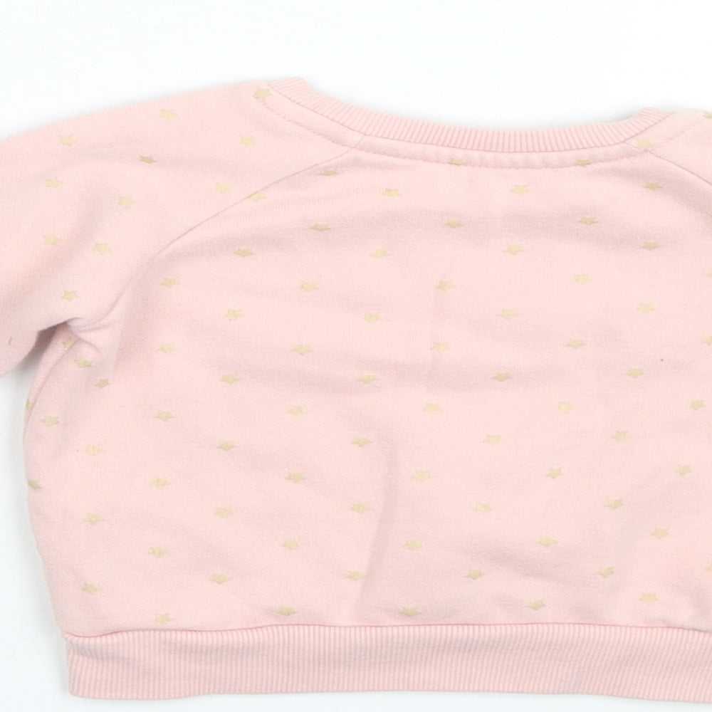 Primark Girls Pink Polka Dot  Pullover Jumper Size 9-12 Months