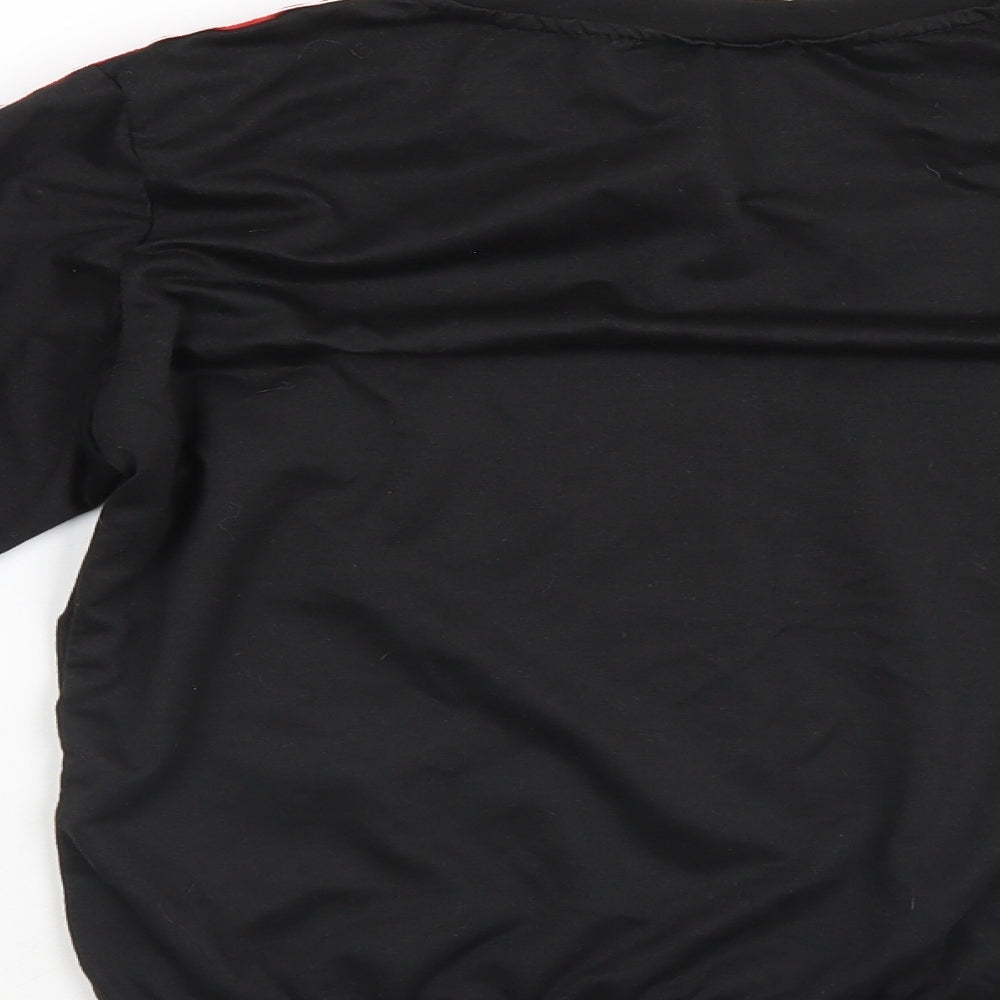 Liranmel Womens Black   Henley Sweatshirt Size S