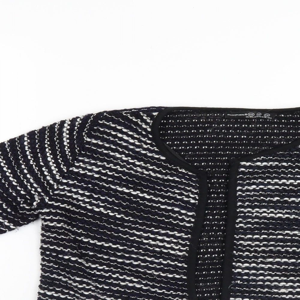 Atmosphere Womens Blue Striped  Jacket Coatigan Size XS