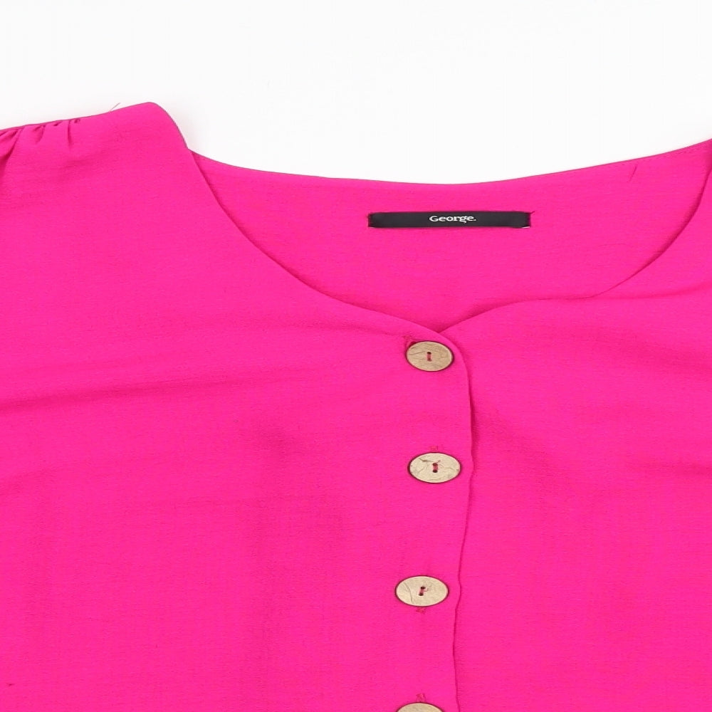 George Womens Pink   Basic Blouse Size 16