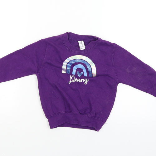 Just Hoods Girls Purple   Pullover Jumper Size XS