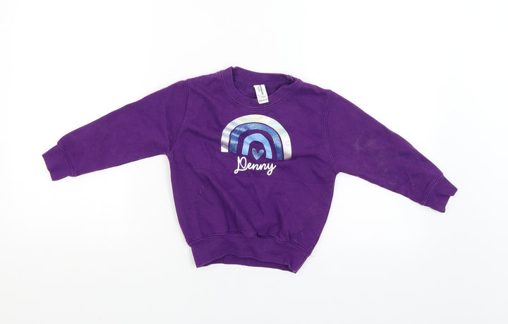 Just Hoods Girls Purple   Pullover Jumper Size XS
