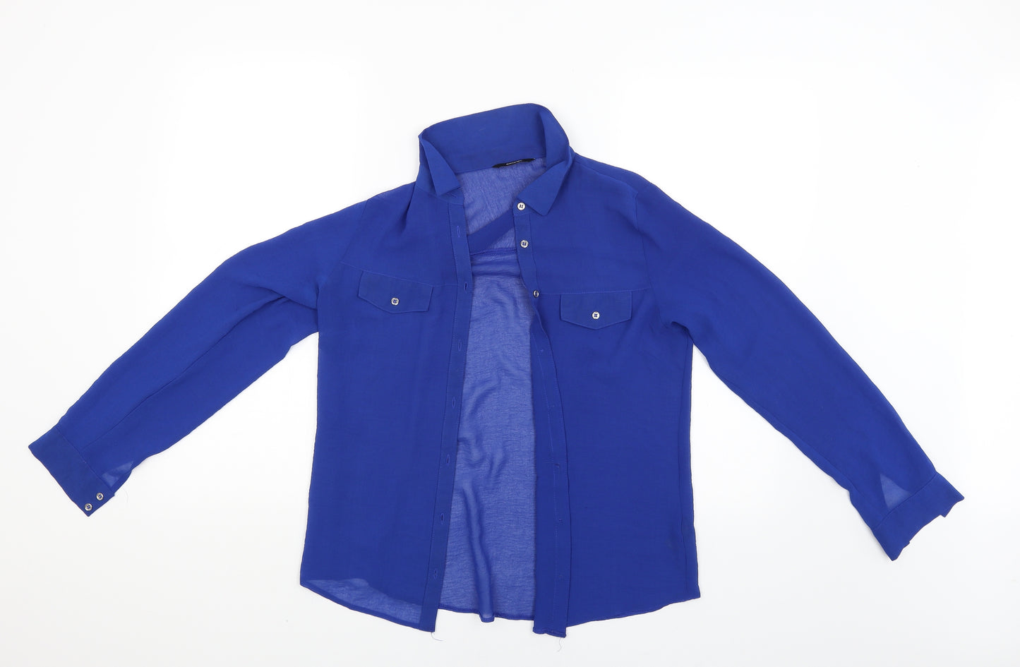 George Womens Blue   Basic Button-Up Size 8