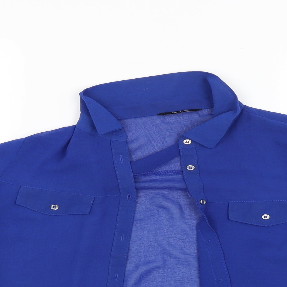George Womens Blue   Basic Button-Up Size 8