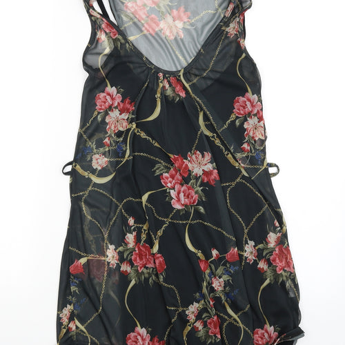 RIBBON  Womens Black Floral  A-Line  Size 8
