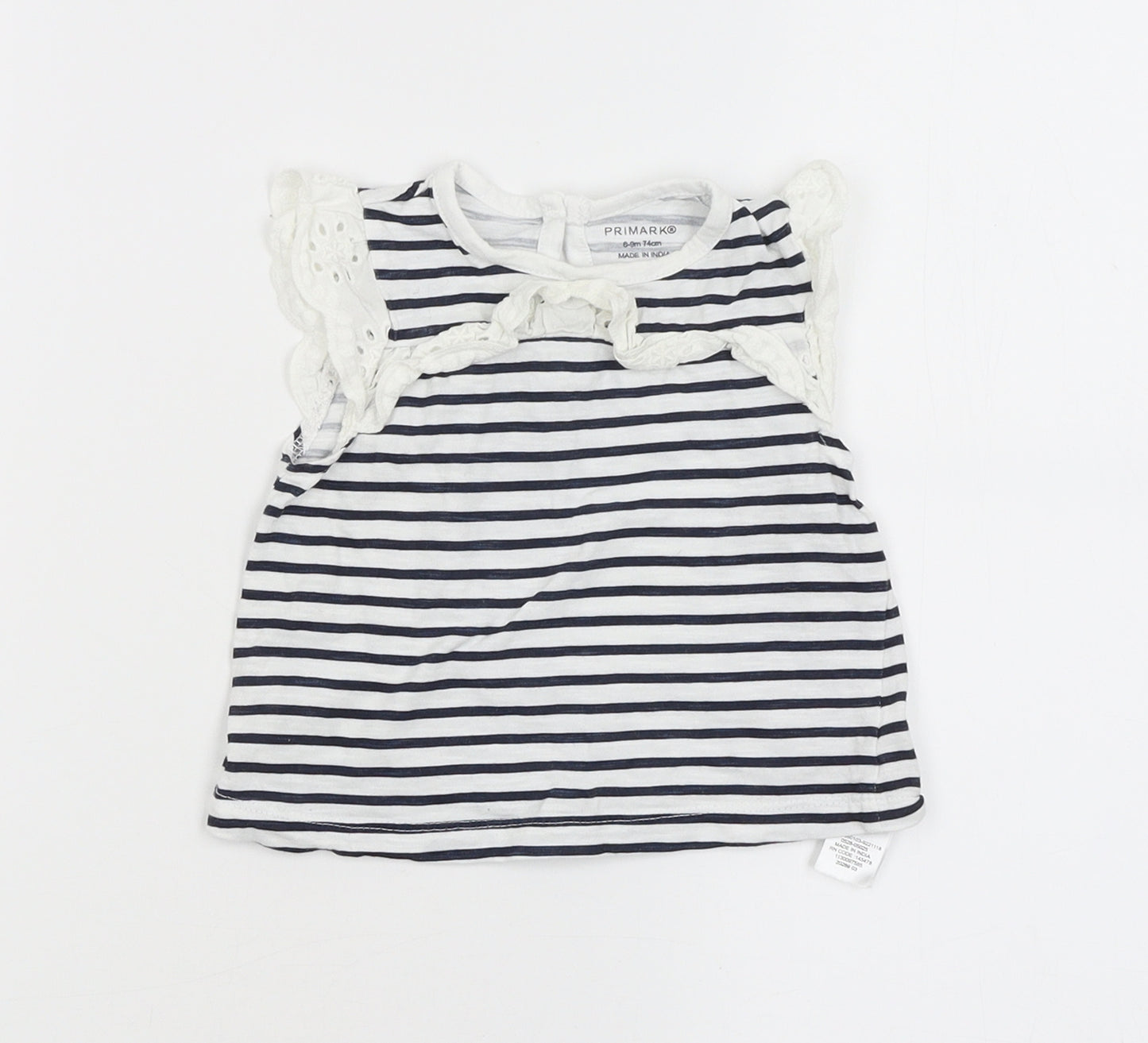 Primark Girls White Striped  A-Line  Size 6-9 Months