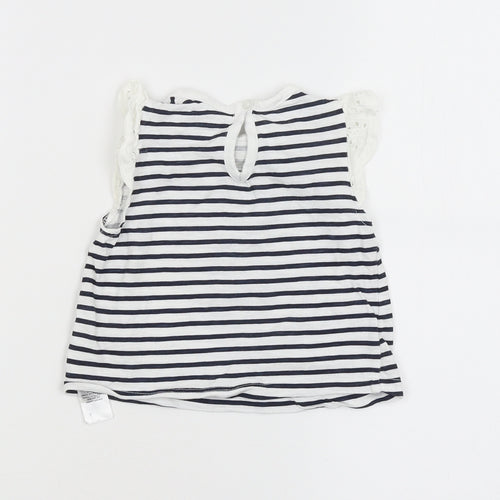 Primark Girls White Striped  A-Line  Size 6-9 Months