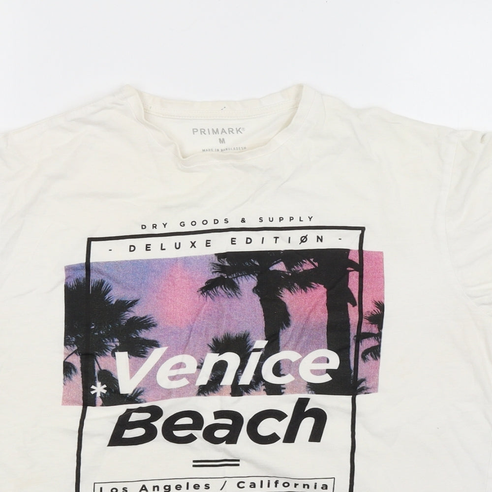 Primark Mens White    T-Shirt Size M