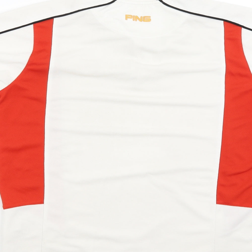 Ping Mens White    T-Shirt Size M