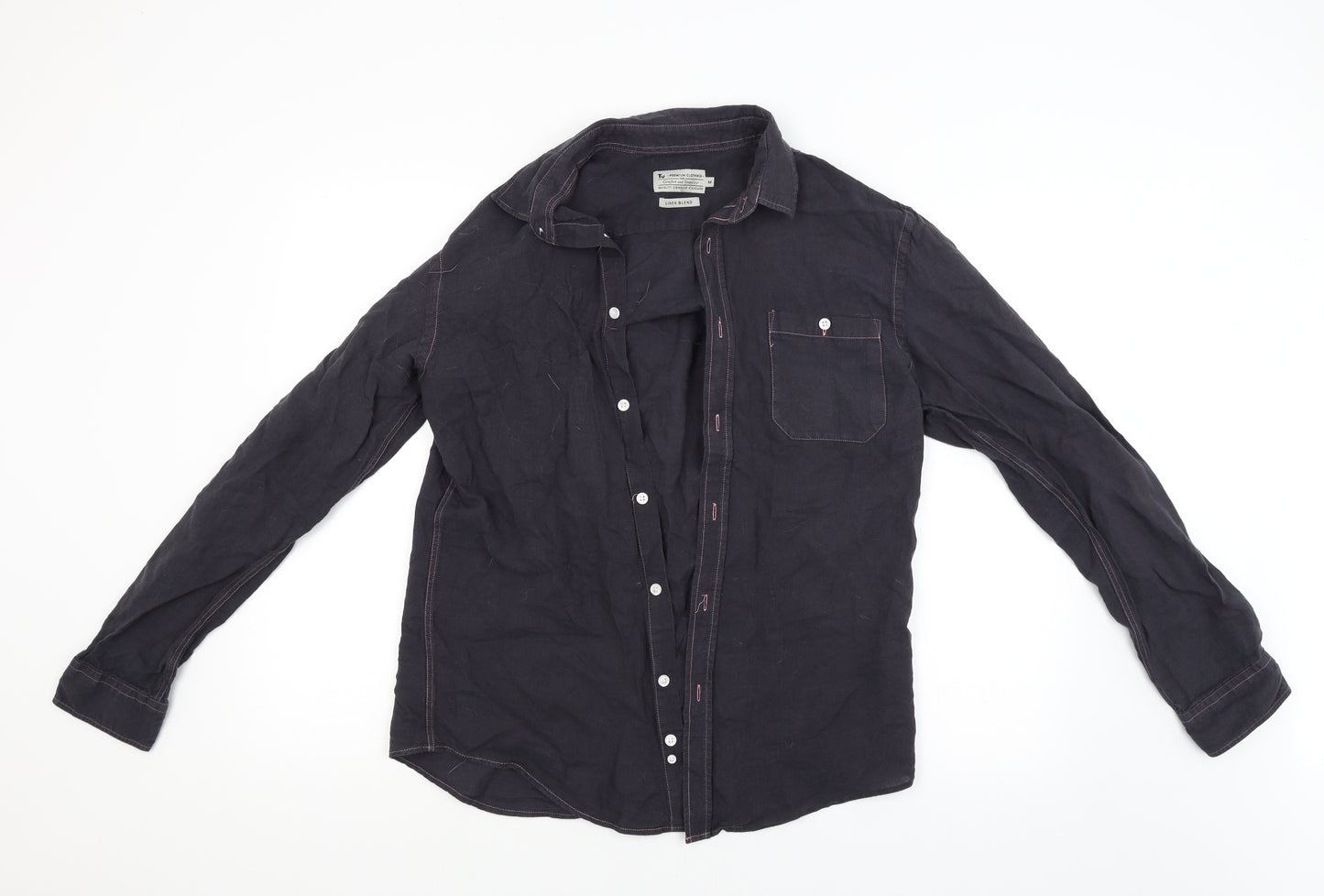 TU Womens Black   Basic Button-Up Size M