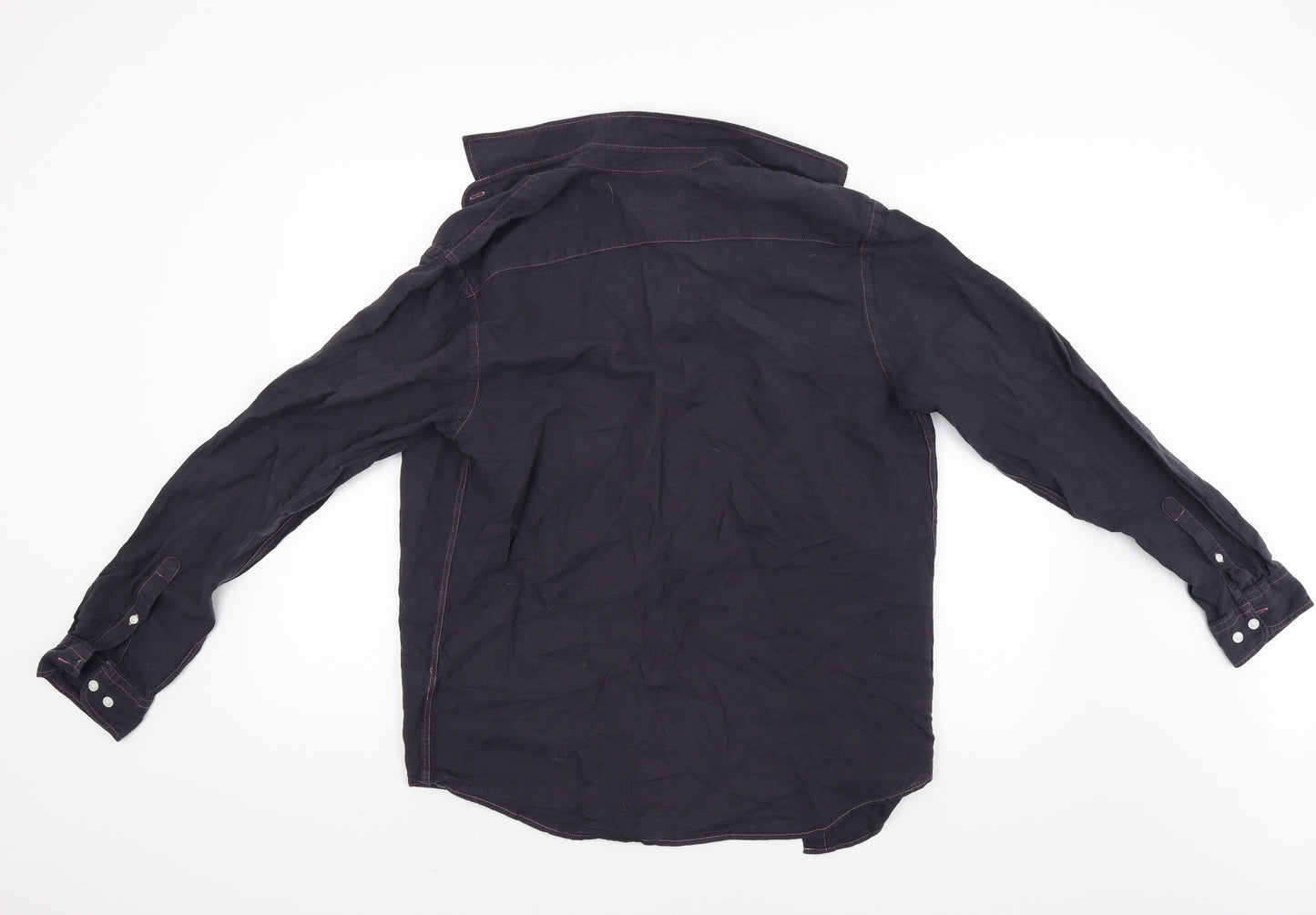 TU Womens Black   Basic Button-Up Size M