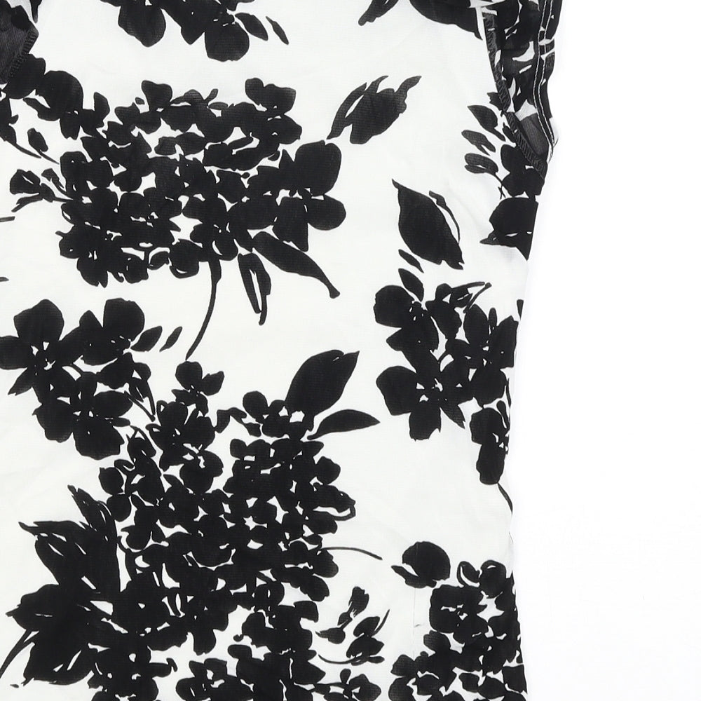 Wallis Womens White Floral  Basic Blouse Size 14
