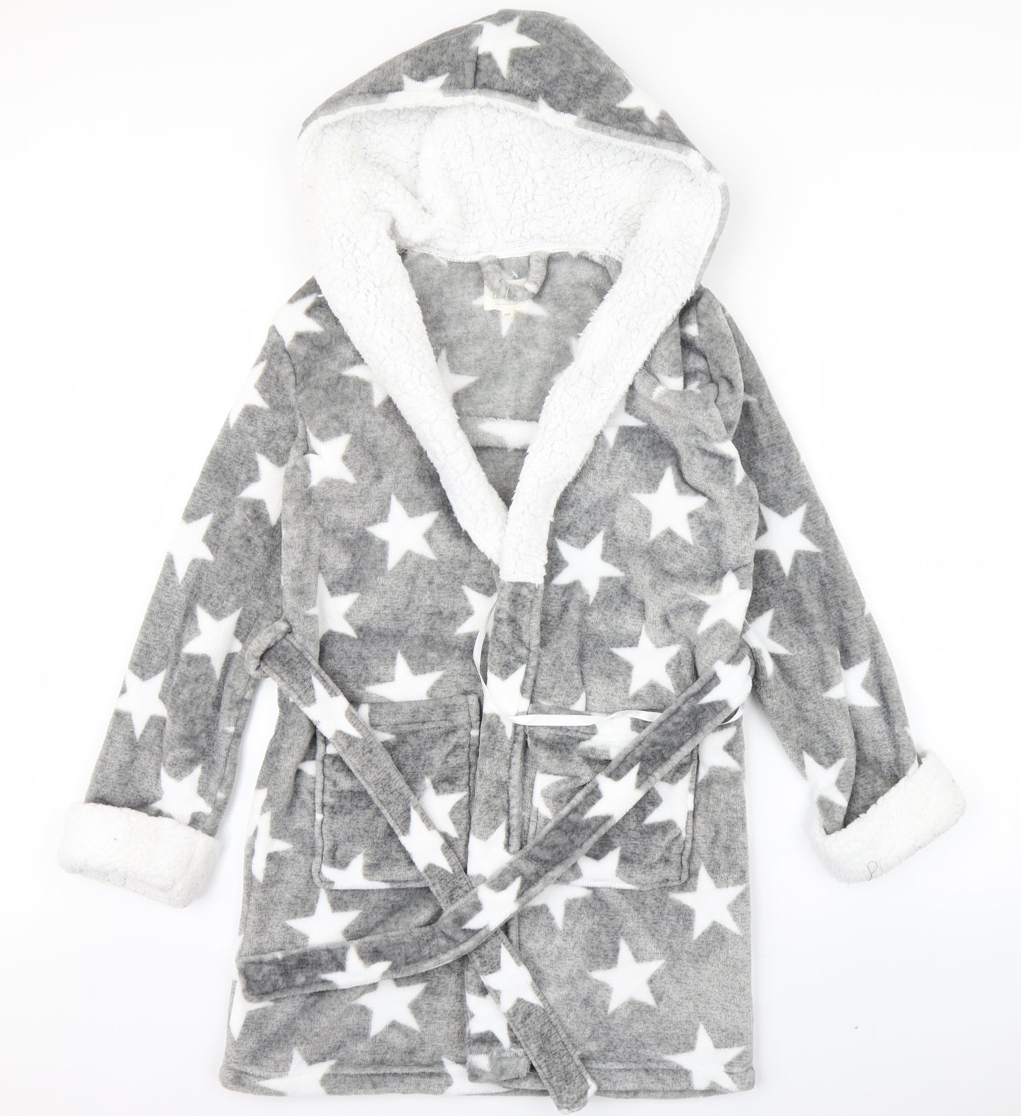 NEXT Womens Grey Polka Dot  Babydoll Robe Size XS