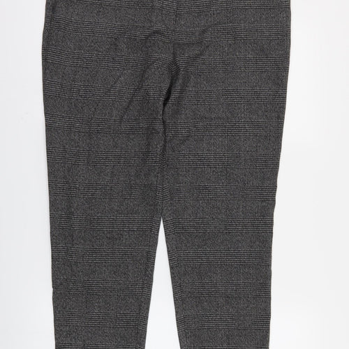 F&F Womens Black Check  Trousers  Size 14 L28 in