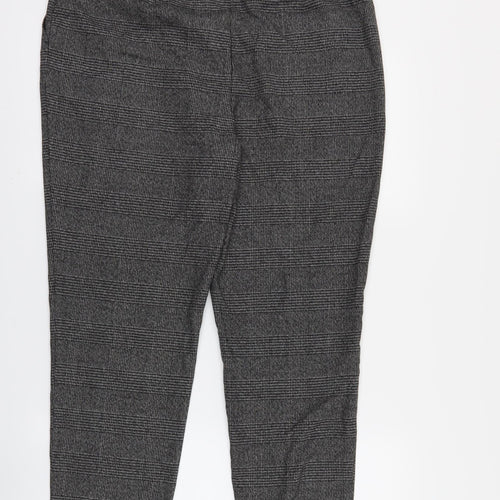 F&F Womens Black Check  Trousers  Size 14 L28 in