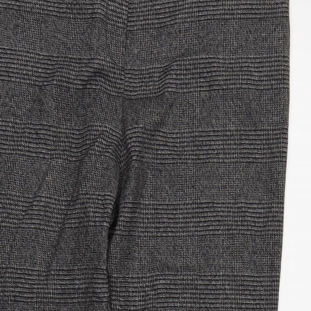 F&F Womens Black Check  Trousers  Size 14 L28 in
