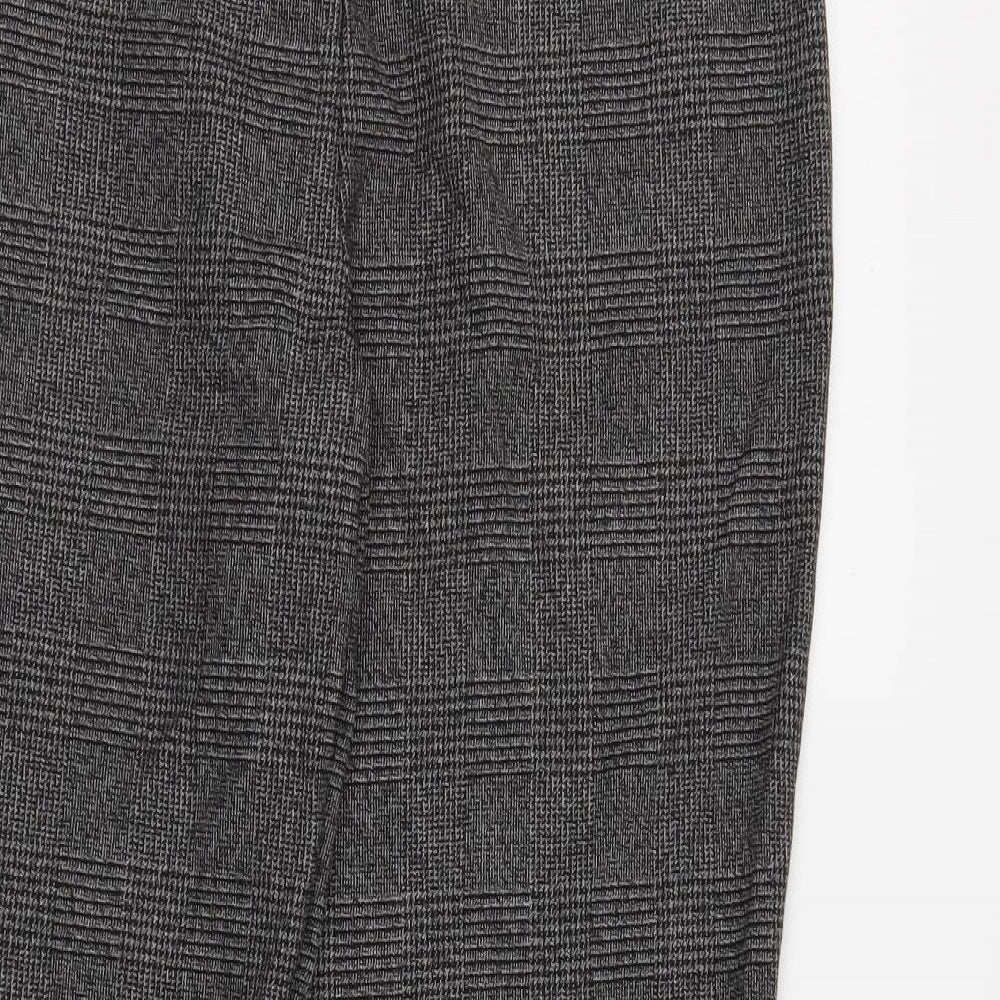F&F Womens Black Check  Trousers  Size 14 L28 in
