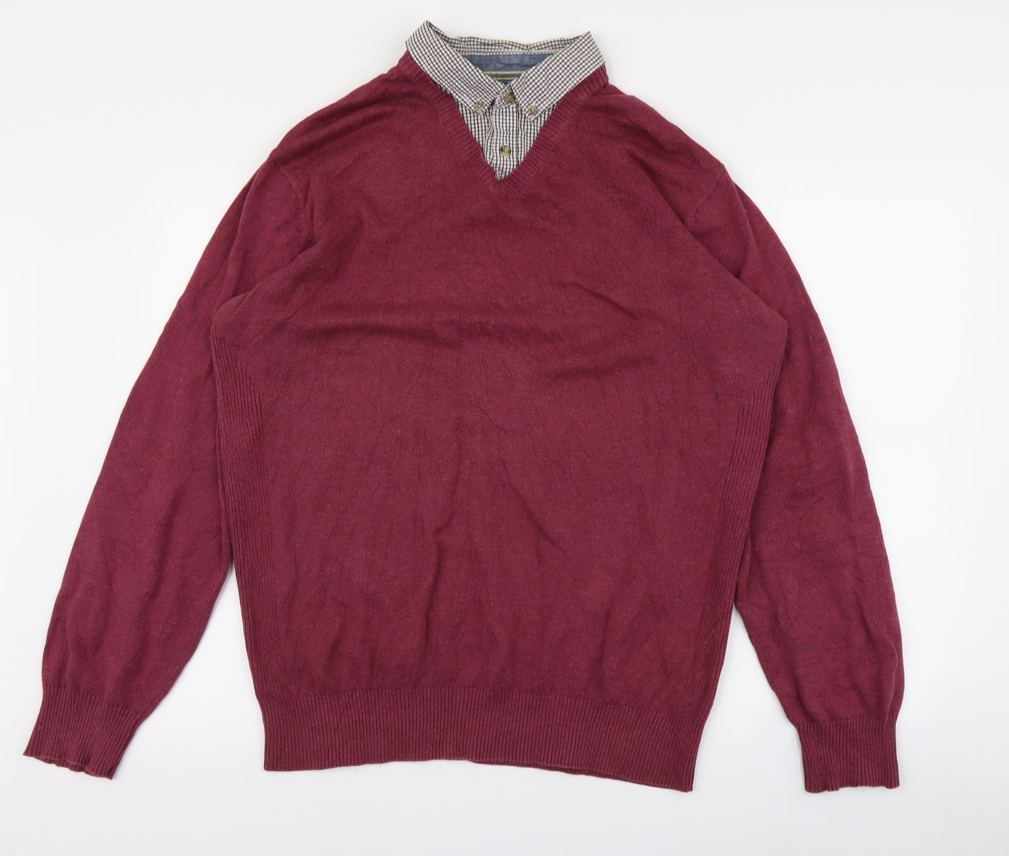 Archive Mens Red Paisley  Pullover Jumper Size L