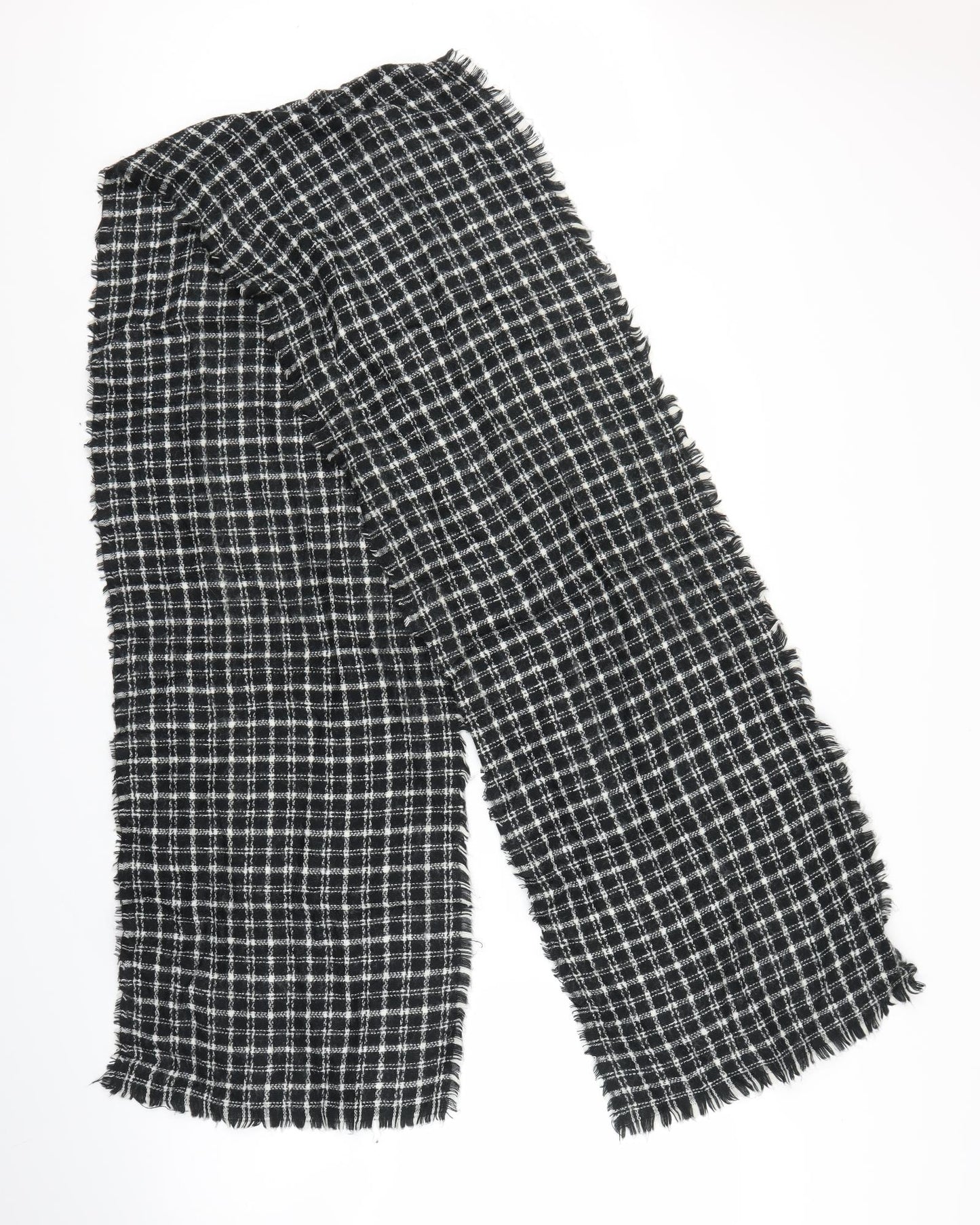 Preworn Unisex Black Plaid   Scarf