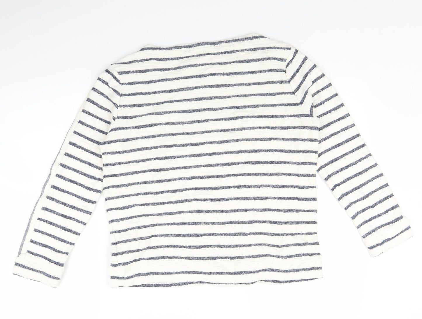 Marks and Spencer Womens White Striped  Pullover Jumper Size 10