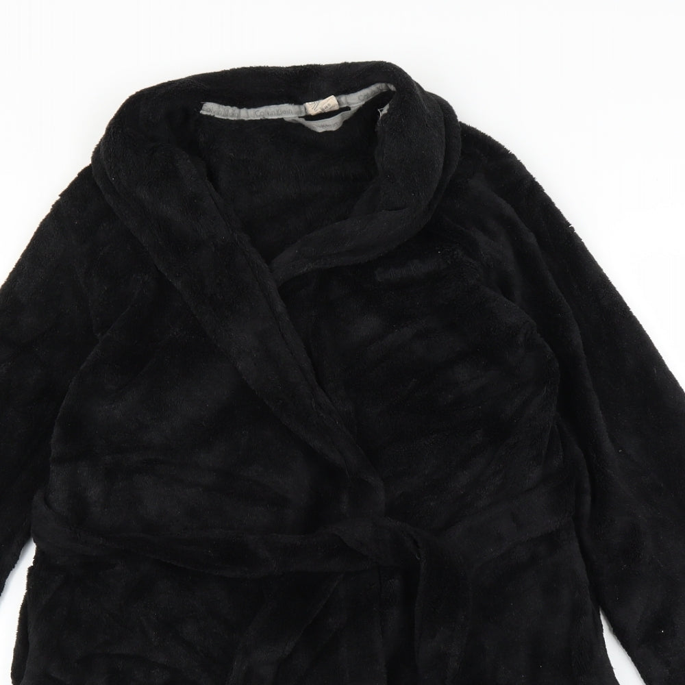 Calvin Klein Mens Black Solid   Robe Size XS