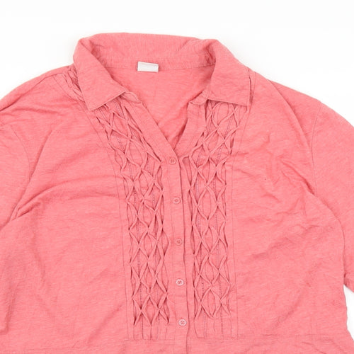 Cotton Traders Womens Red   Basic Button-Up Size 16