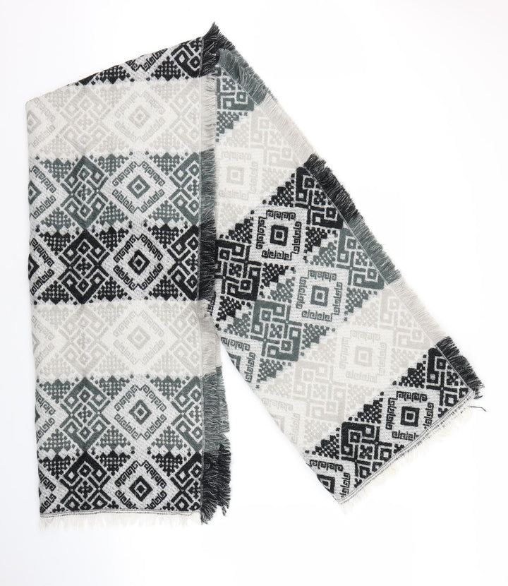 Preworn Womens Black Geometric   Scarf