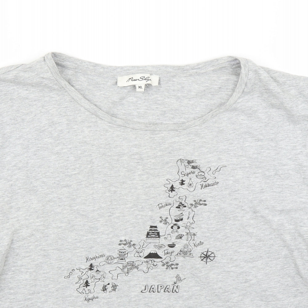 Miss Shop Womens Grey   Basic T-Shirt Size XL  - Japan