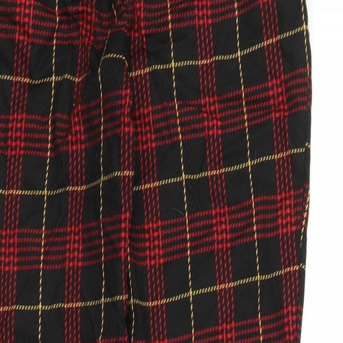 NEXT Womens Black Plaid  Capri Trousers Size 8 L23 in