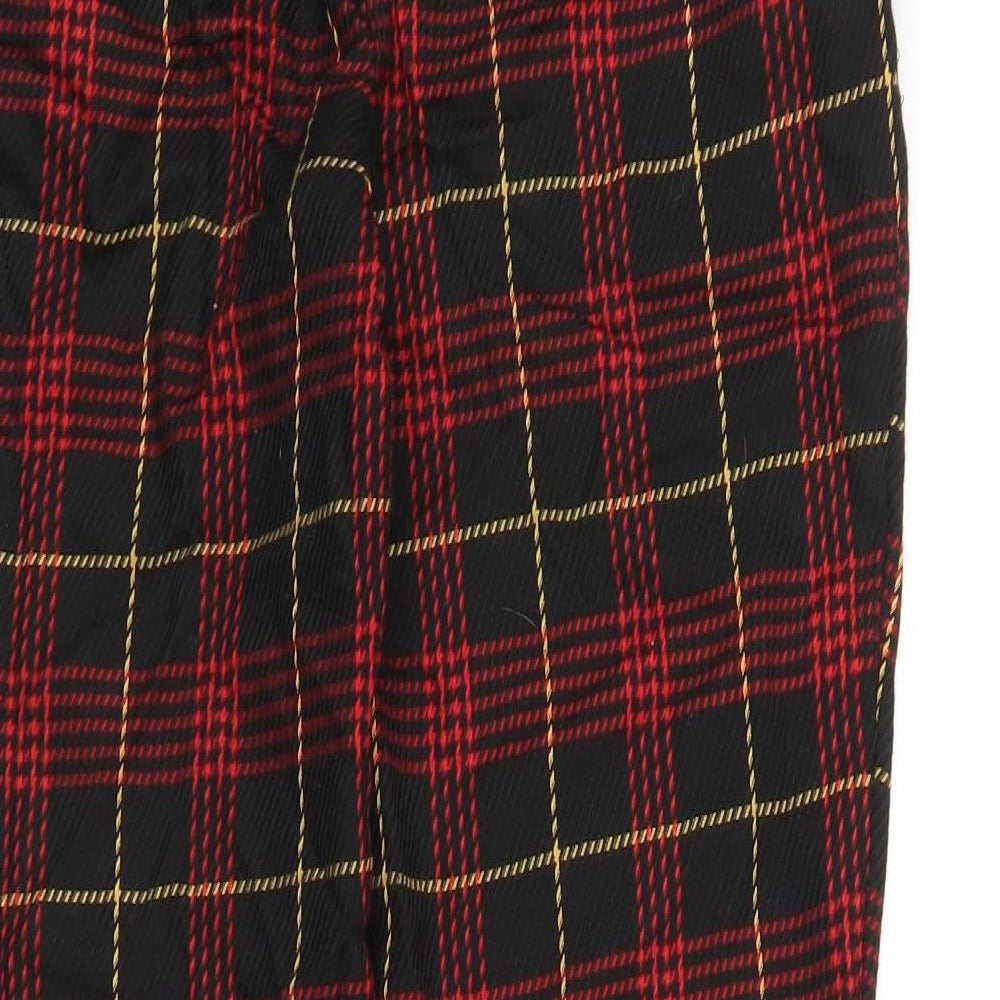 NEXT Womens Black Plaid  Capri Trousers Size 8 L23 in