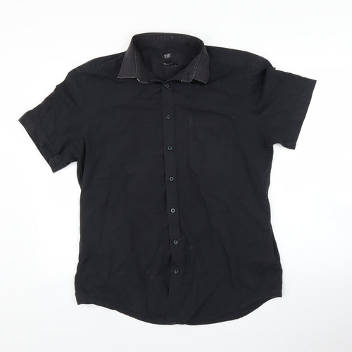 F&F Mens Black    Button-Up Size 16
