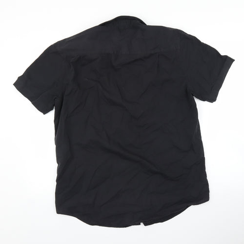 F&F Mens Black    Button-Up Size 16