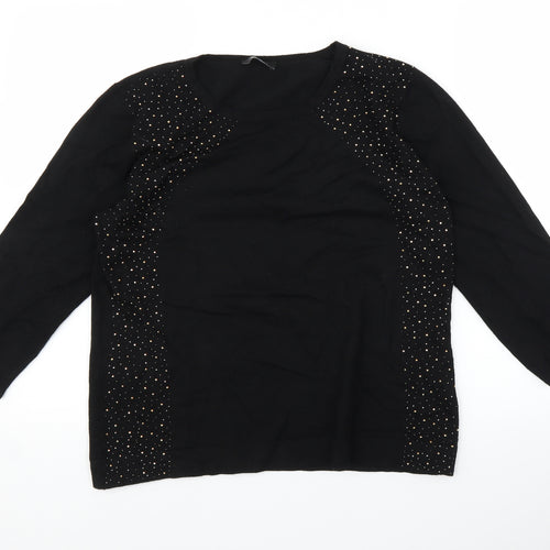 Klass Womens Black   Pullover Jumper Size L