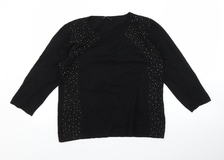 Klass Womens Black   Pullover Jumper Size L