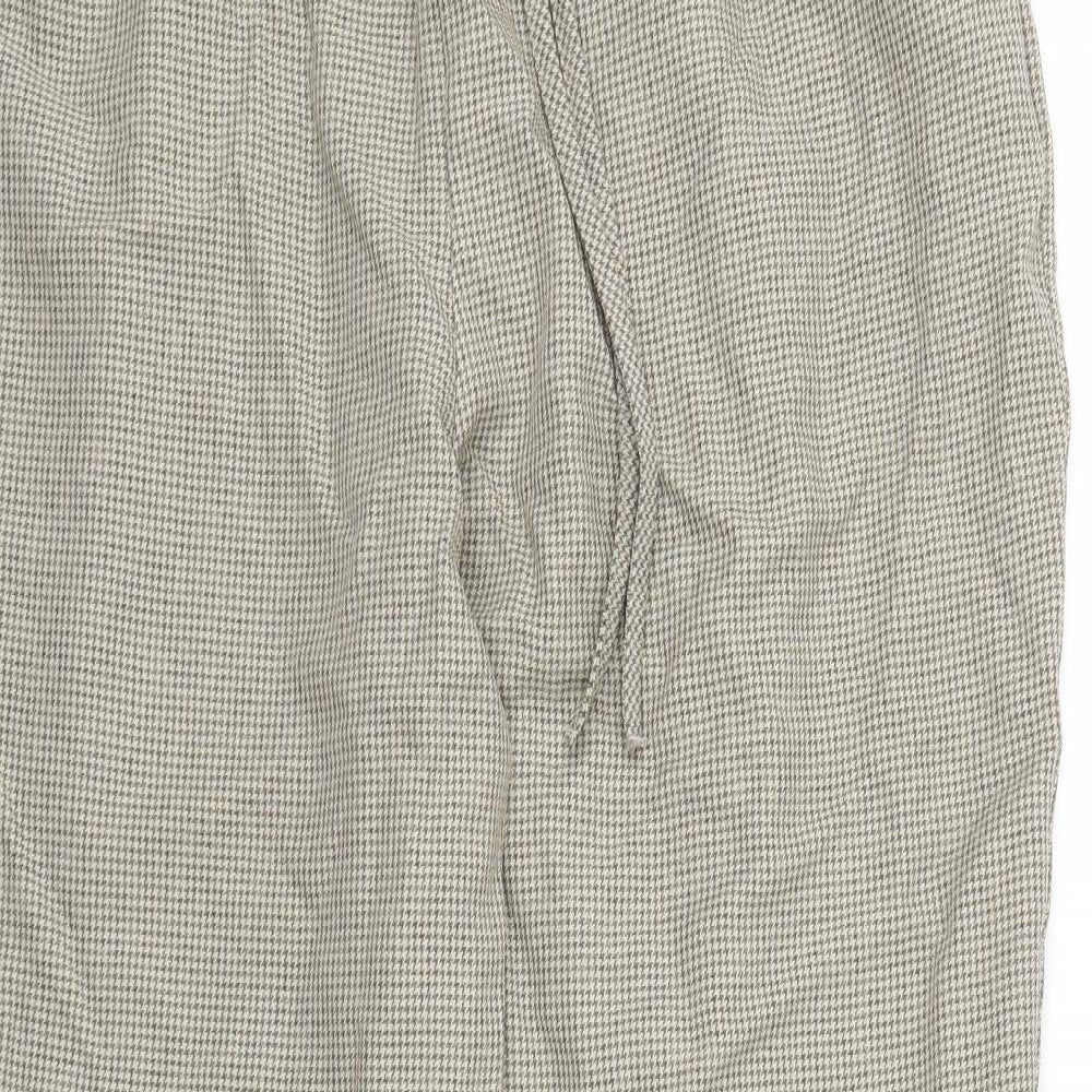 TU Womens Beige Houndstooth  Trousers  Size 14 L26 in