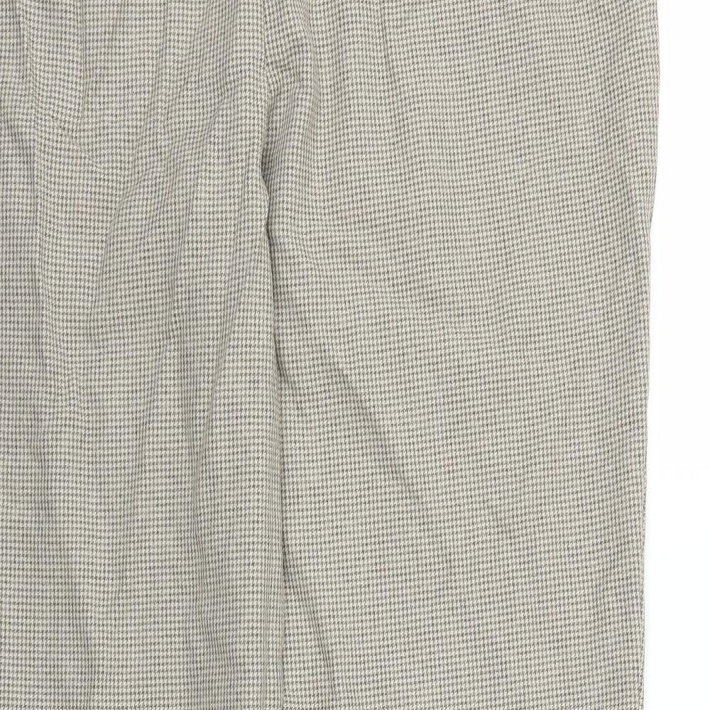 TU Womens Beige Houndstooth  Trousers  Size 14 L26 in