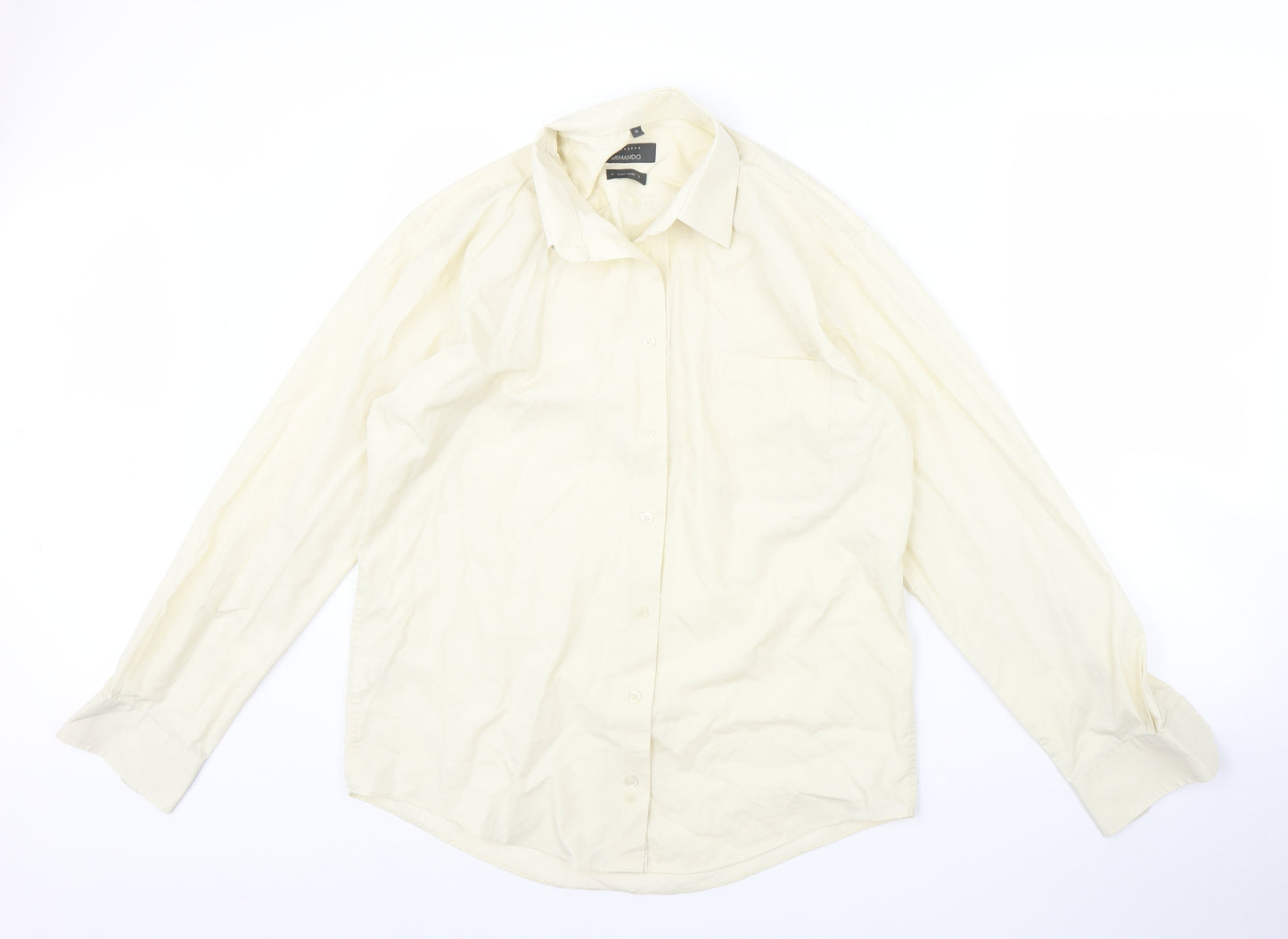 Armando Mens Yellow    Dress Shirt Size 16