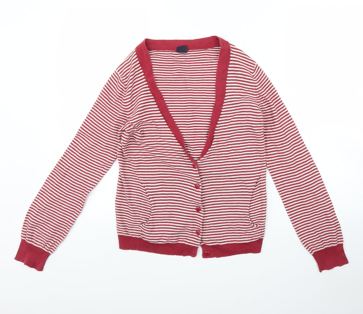 Gap Womens Pink Striped  Cardigan Jumper Size M