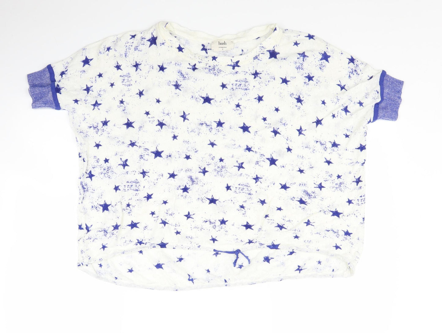 Hush Womens White Polka Dot  Basic T-Shirt Size M