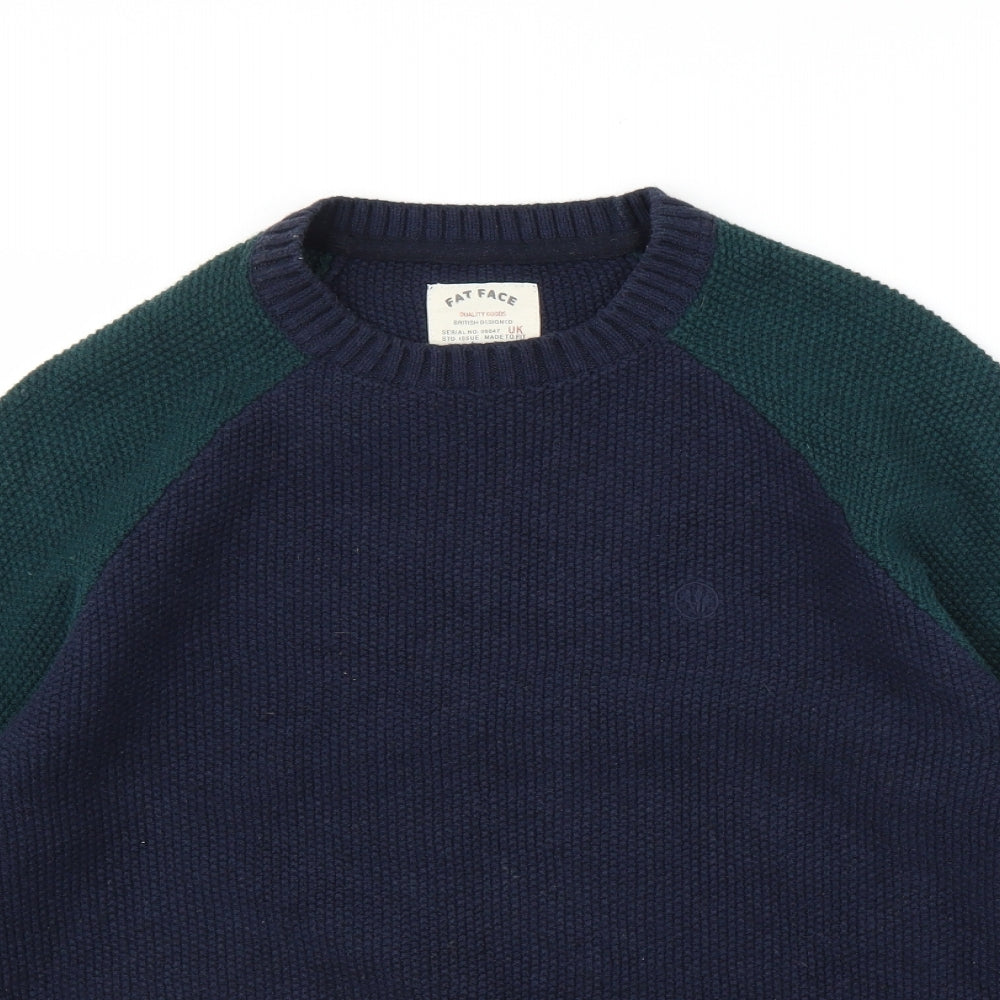 Fat Face Mens Blue  Knit Pullover Jumper Size M