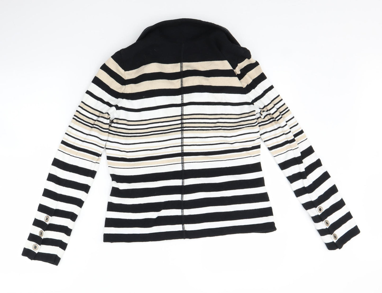 Madeleine Womens Black Striped  Jacket  Size 12