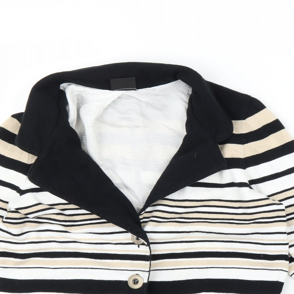 Madeleine Womens Black Striped  Jacket  Size 12