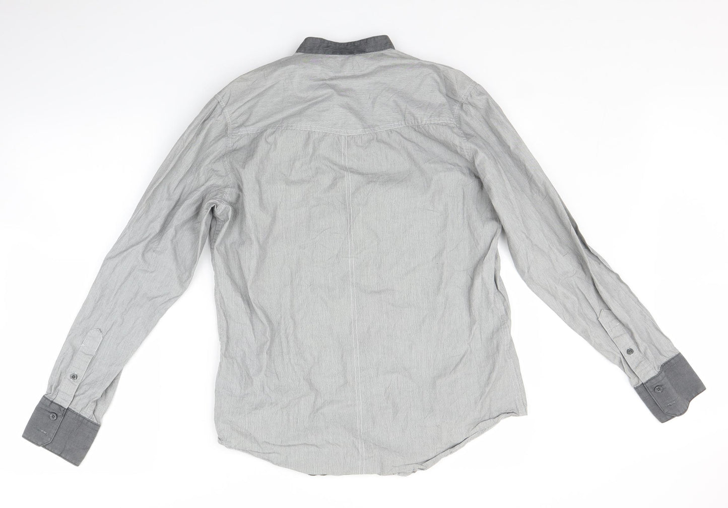 Henley Mens Grey    Button-Up Size M