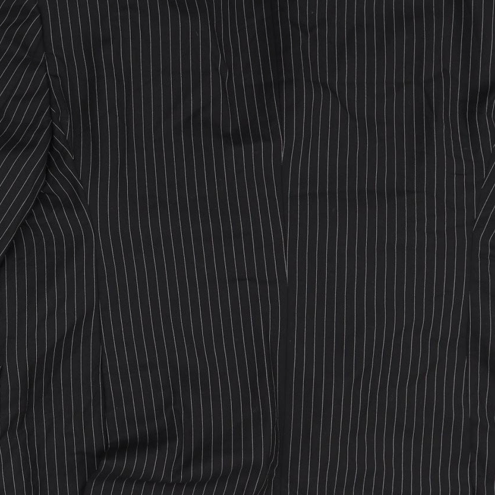 Ben Sherman Mens Black Striped  Jacket Suit Jacket Size 50